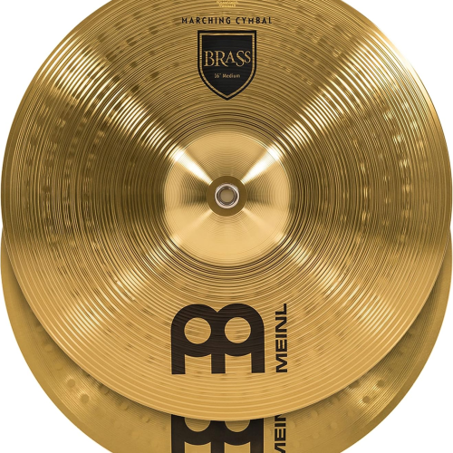Meinl “16” Marching Cymbal Pair with Straps – Brass Alloy Traditional Finish – Made In Germany (MA-BR-16M)