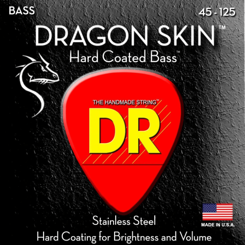 DR DSB5-45 Dragon Skin Medium 5-String Coated Electric Bass Strings (45-125)